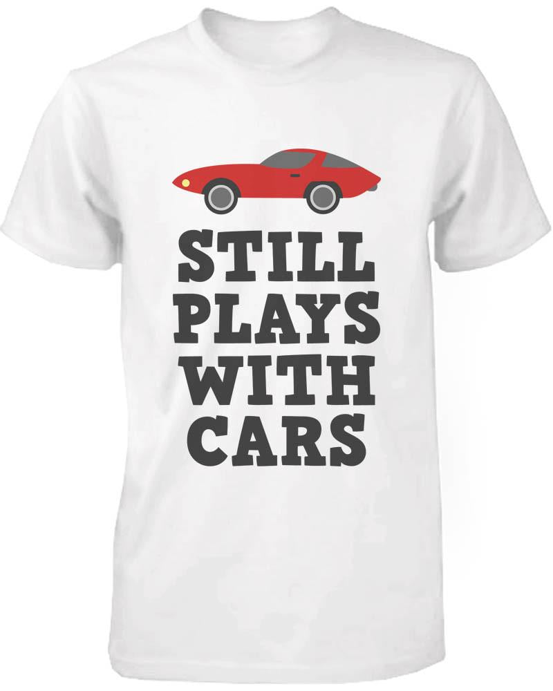 Daddy and Baby Matching White T-Shirt / Bodysuit Combo - Plays With Cars