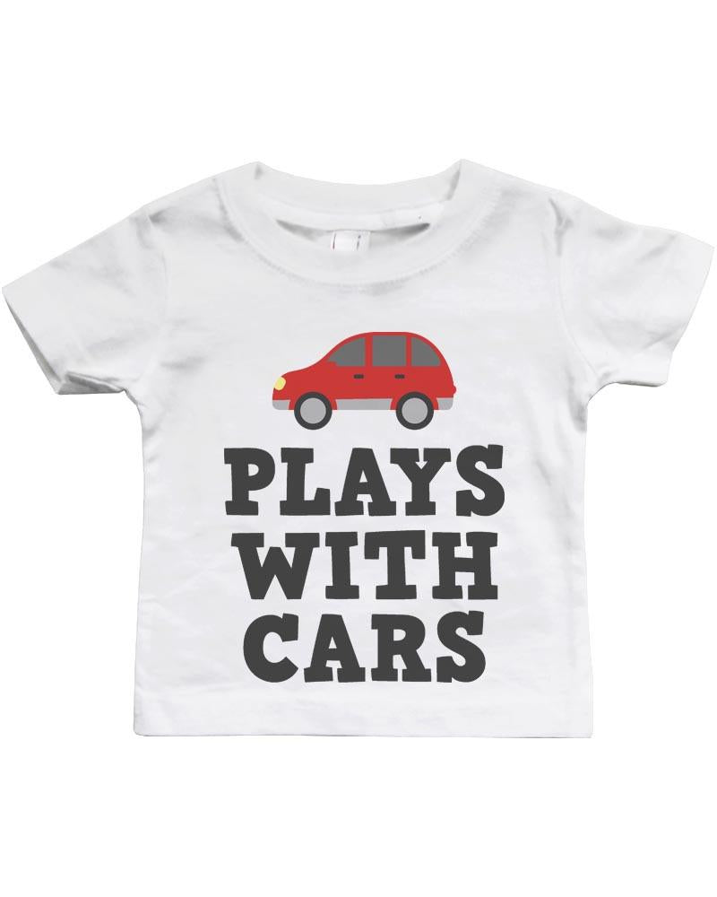 Daddy and Baby Matching White T-Shirt / Bodysuit Combo - Plays With Cars