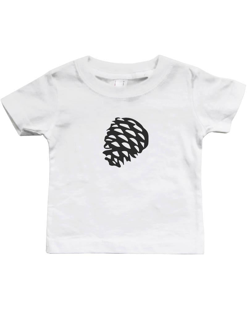 Daddy and Baby Matching White T-Shirt / Bodysuit Combo - Pine Tree and Pinecone