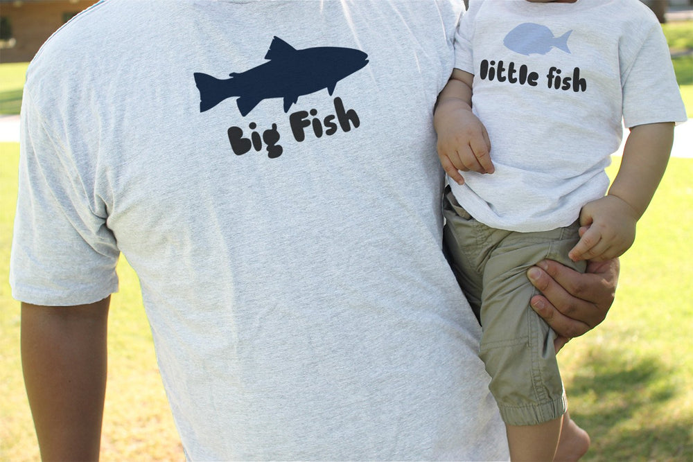 Big Fish and Little Fish Dad and Baby Matching Shirt Set Parent and Kid Cute Tops