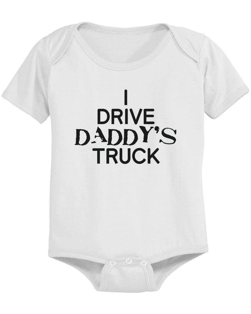 Funny I Drive Daddy's Truck Matching Dad Shirt and Baby Onesie