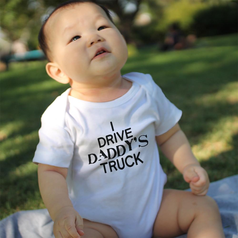 Funny I Drive Daddy's Truck Matching Dad Shirt and Baby Onesie