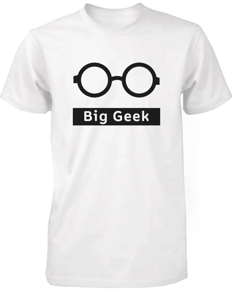 Funny Big Geek Little Geek Matching Dad Shirt and Baby Onesie