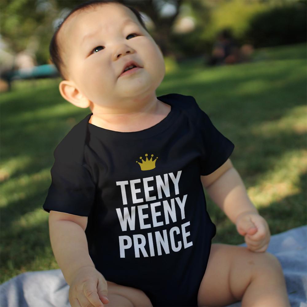 Funny Big Prince Teeny Weeny Prince Matching Dad Shirt and Baby Onesie