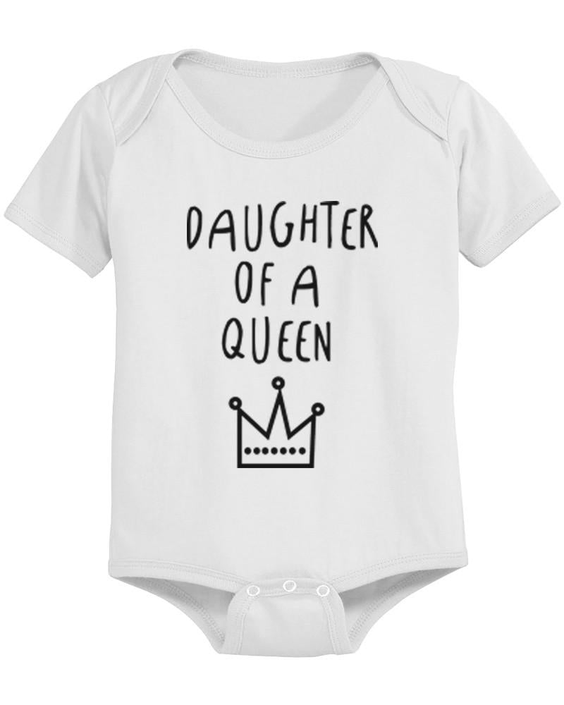 Mother Of Princess Mom, Daughter Of Queen Baby Girl Bodysuit Matching Outfits