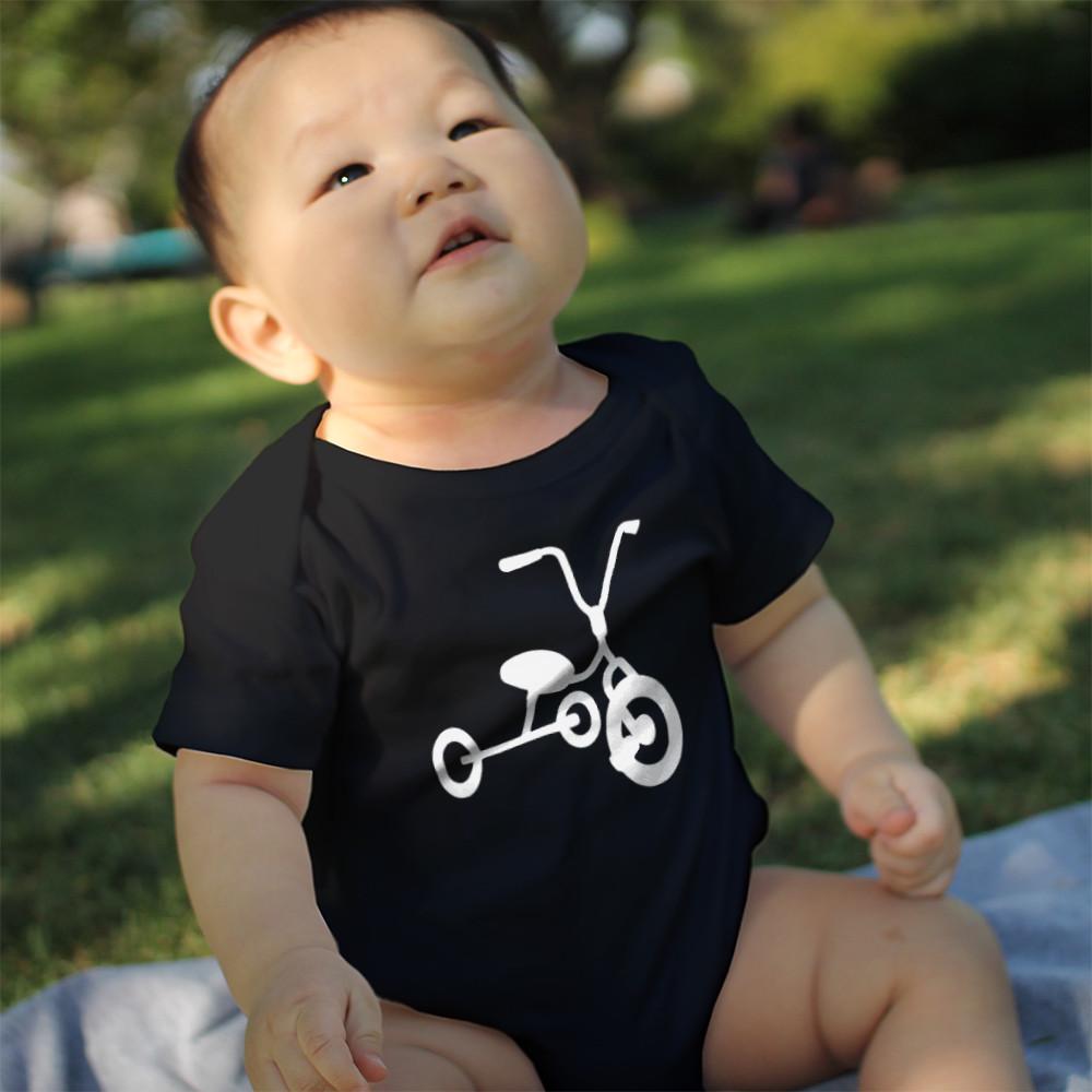 Bicycle Daddy Shirt And Tricycle Baby Onesie