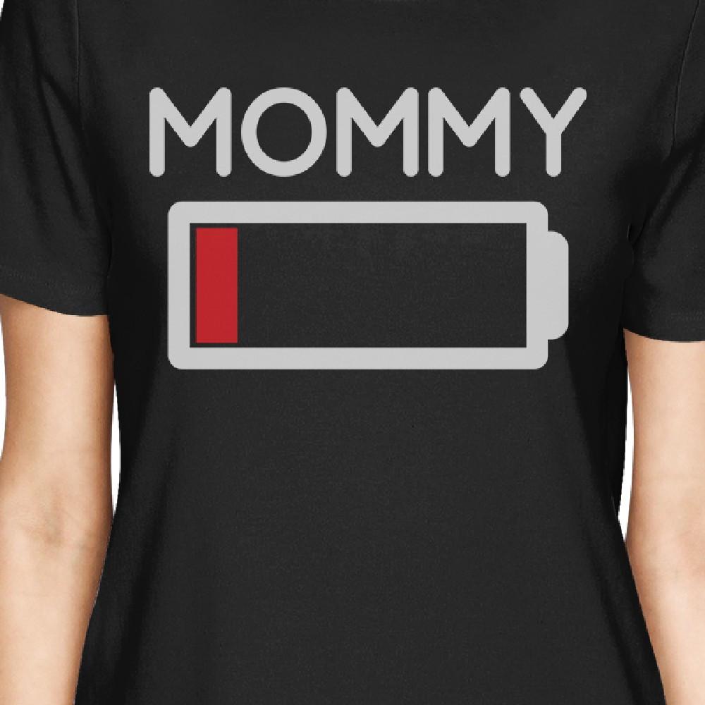 Mommy & Daughter Battery Black Mom and Baby Girl Matching T Shirt