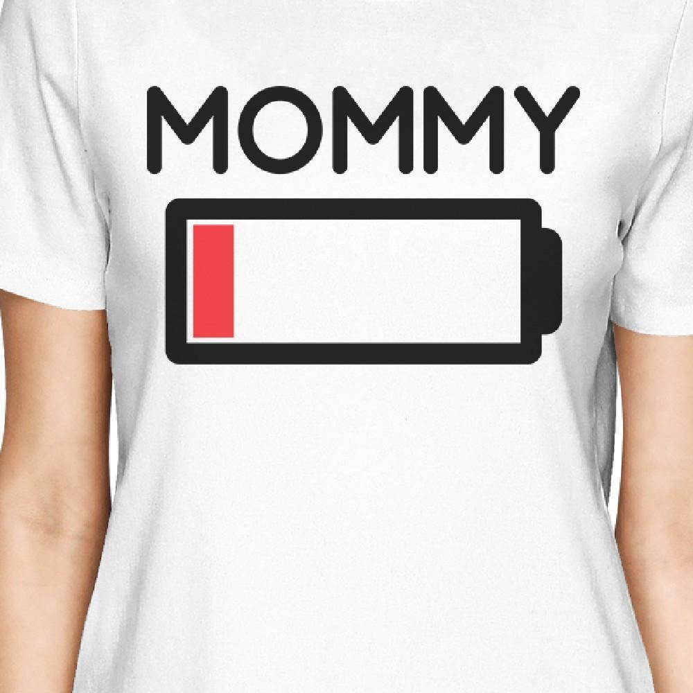 Mommy & Daughter Battery White Mom and Daughter Couple Shirt Gifts