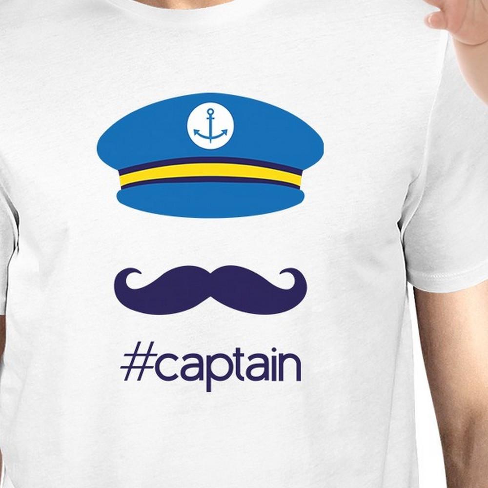 My Captain White Cute Design Dad Baby Boy Matching Shirts Dad Gifts