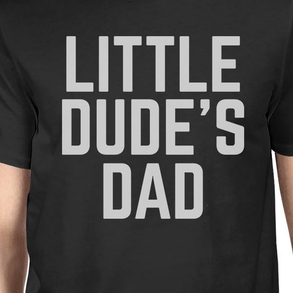 Little Dude Black Matching Graphic T-Shirts For Dad and Baby Boy