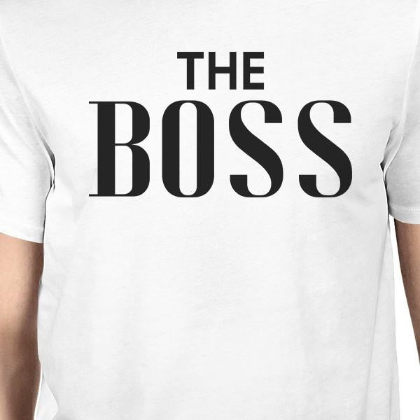 The Real Boss White Dad and Baby Girl Matching Tops Funny Dad Gifts