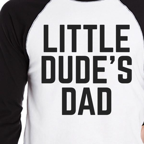 Little Dude Funny Matching Baseball Shirts Gifts For Dad and Son