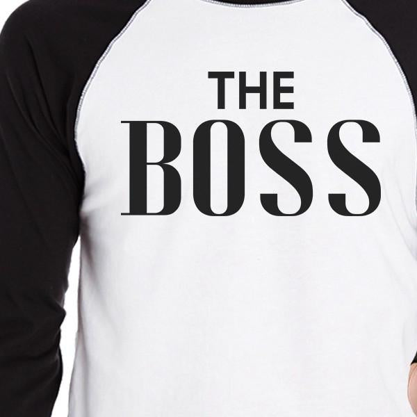 The Real Boss 3/4 Sleeve Baseball T-Shirt Funny Fathers Day Gifts