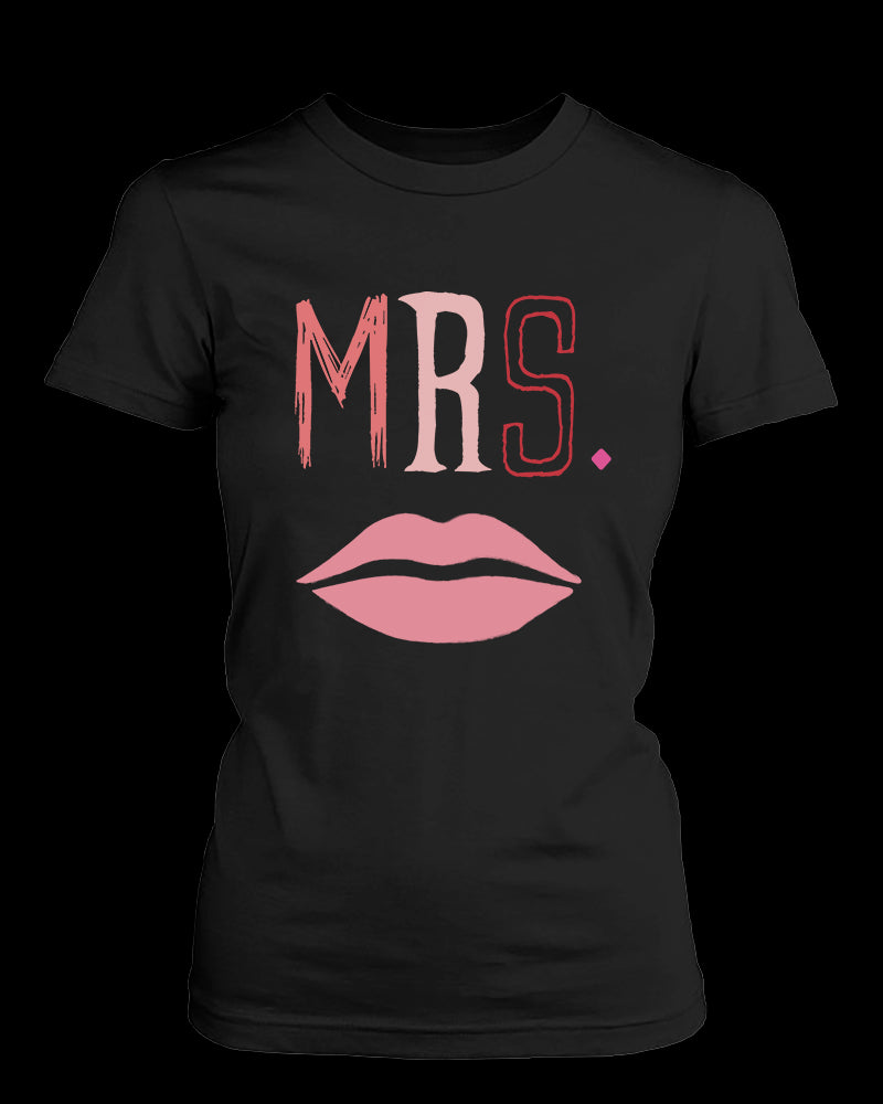 Mr. Blue Mustache & Mrs. Pink Lips Matching Couple Shirts (Set)