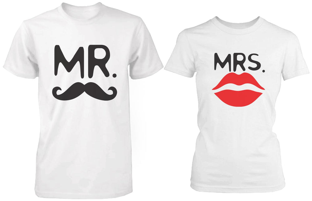 Mr. Mustache & Mrs. Lips Matching Couple Shirts (Set)