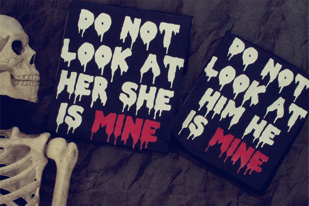 Do Not Look At Her & Him Matching Couple Shirts (Set)