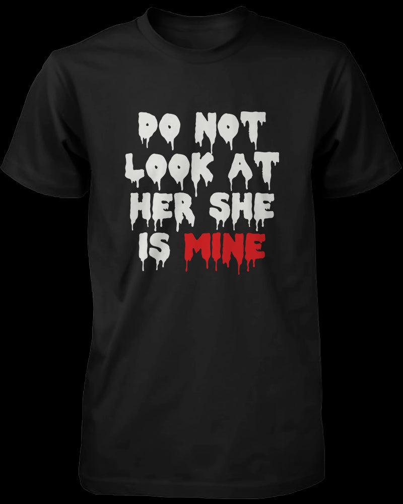 Do Not Look At Her & Him Matching Couple Shirts (Set)