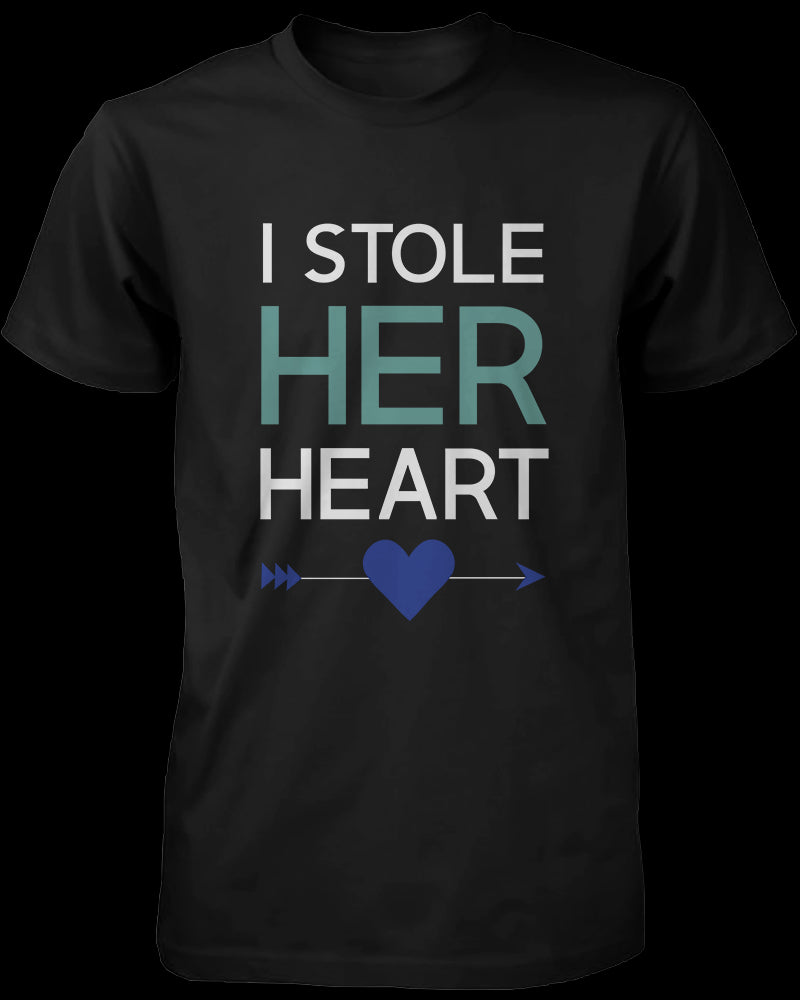 I Stole Her Heart So I'm Stealing Heart Matching Couple Shirts (Set)