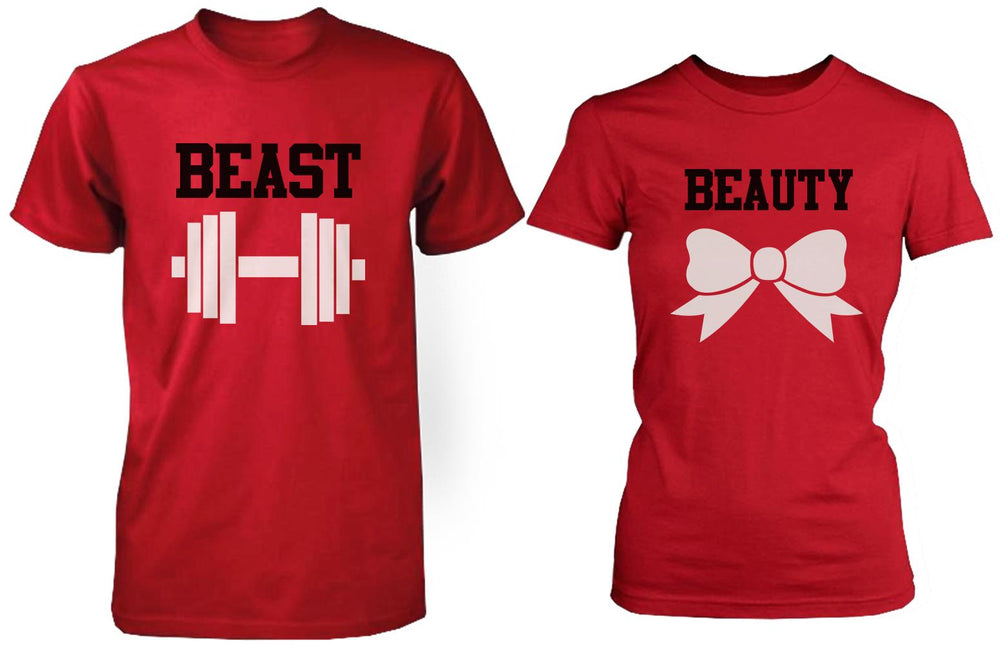 Beauty & Beast Red Matching Couple Shirts (Set)