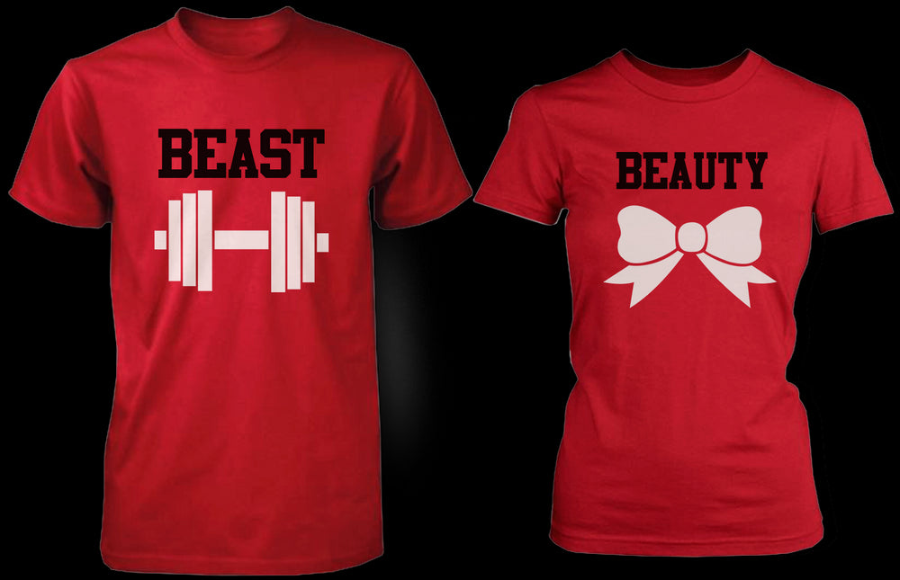 Beauty & Beast Red Matching Couple Shirts (Set)