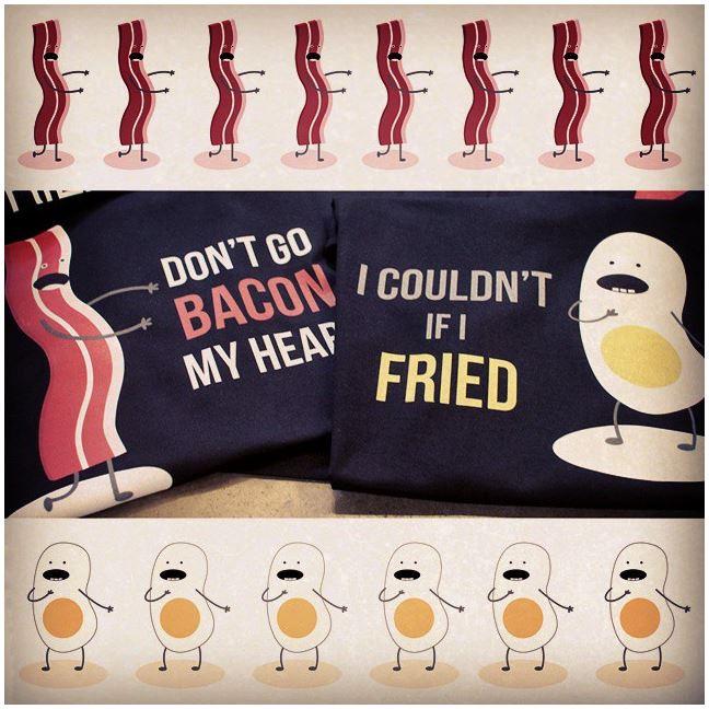 Don't Go Bacon My Heart, I Couldn't If I Fried Matching Couple Shirts (his & hers Set)