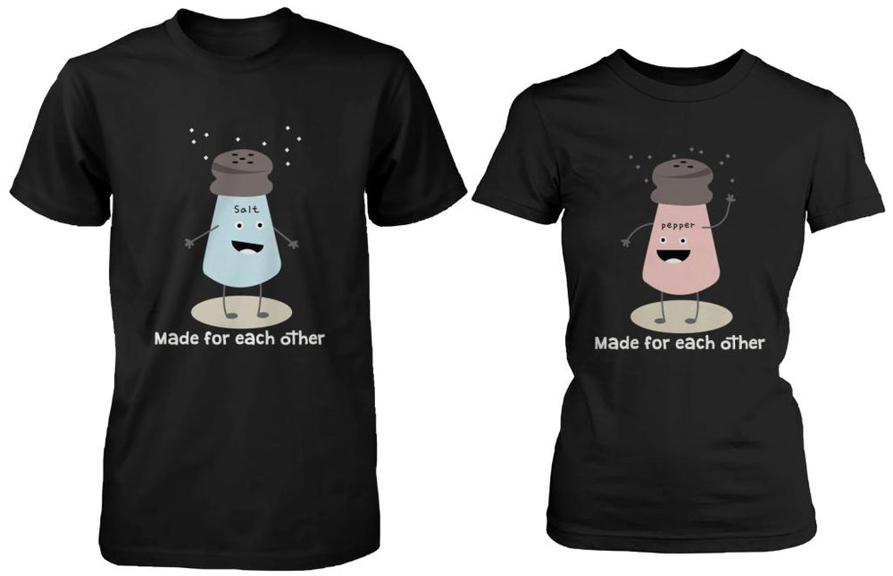 Salt & Pepper Made for Each Other Matching Couple Shirts (his & hers Set)