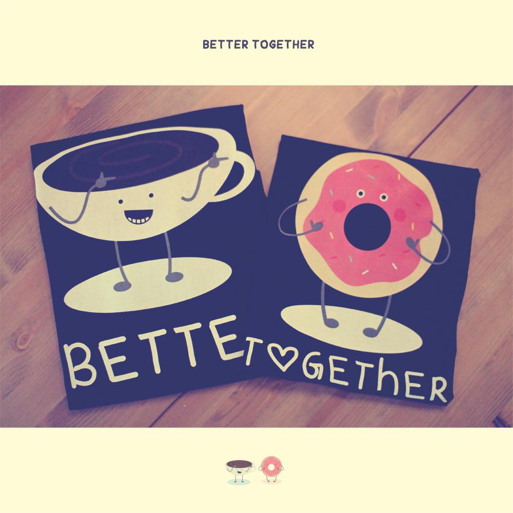 Coffee & Donut Better Together Matching Couple Shirts (his & hers Set)