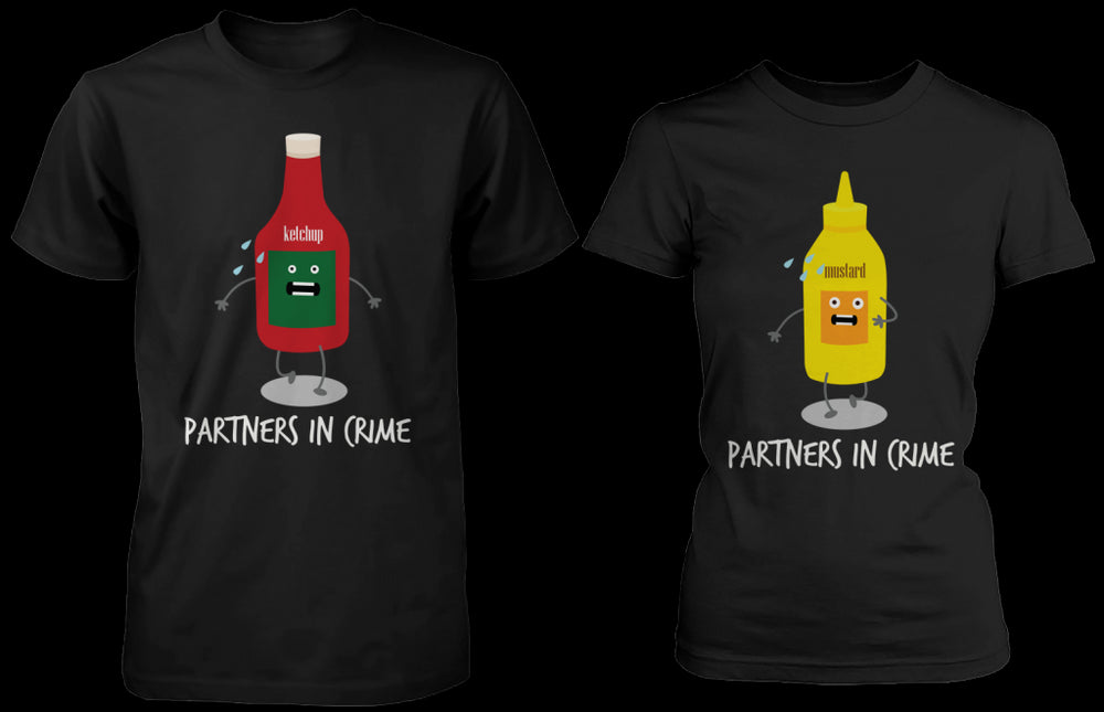 Ketchup & Mustard Partners In Crime Matching Couple Shirts (his & hers Set)