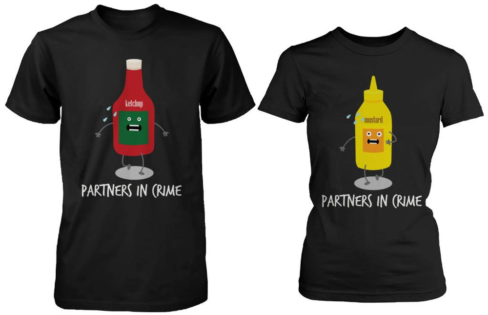 Ketchup & Mustard Partners In Crime Matching Couple Shirts (his & hers Set)