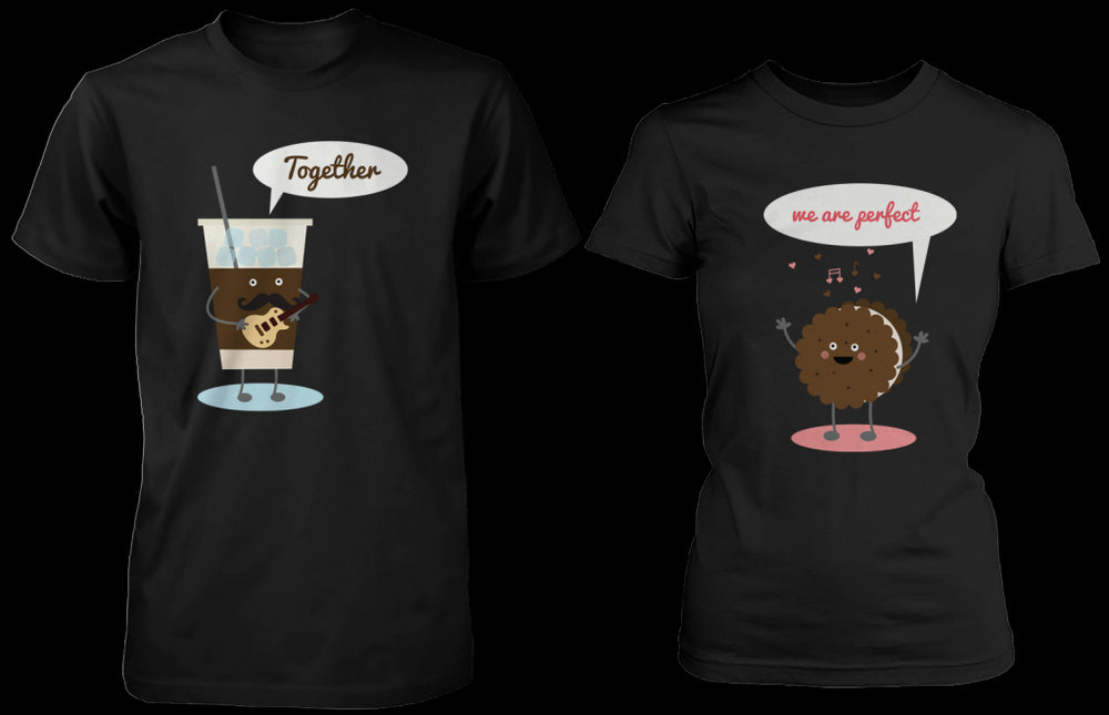 Ice Coffee & Cookie Together, We Are Perfect Matching Couple Shirts (his & hers Set)