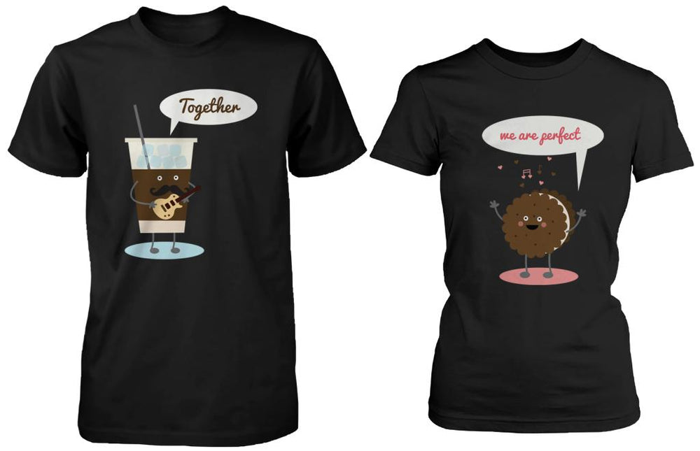 Ice Coffee & Cookie Together, We Are Perfect Matching Couple Shirts (his & hers Set)