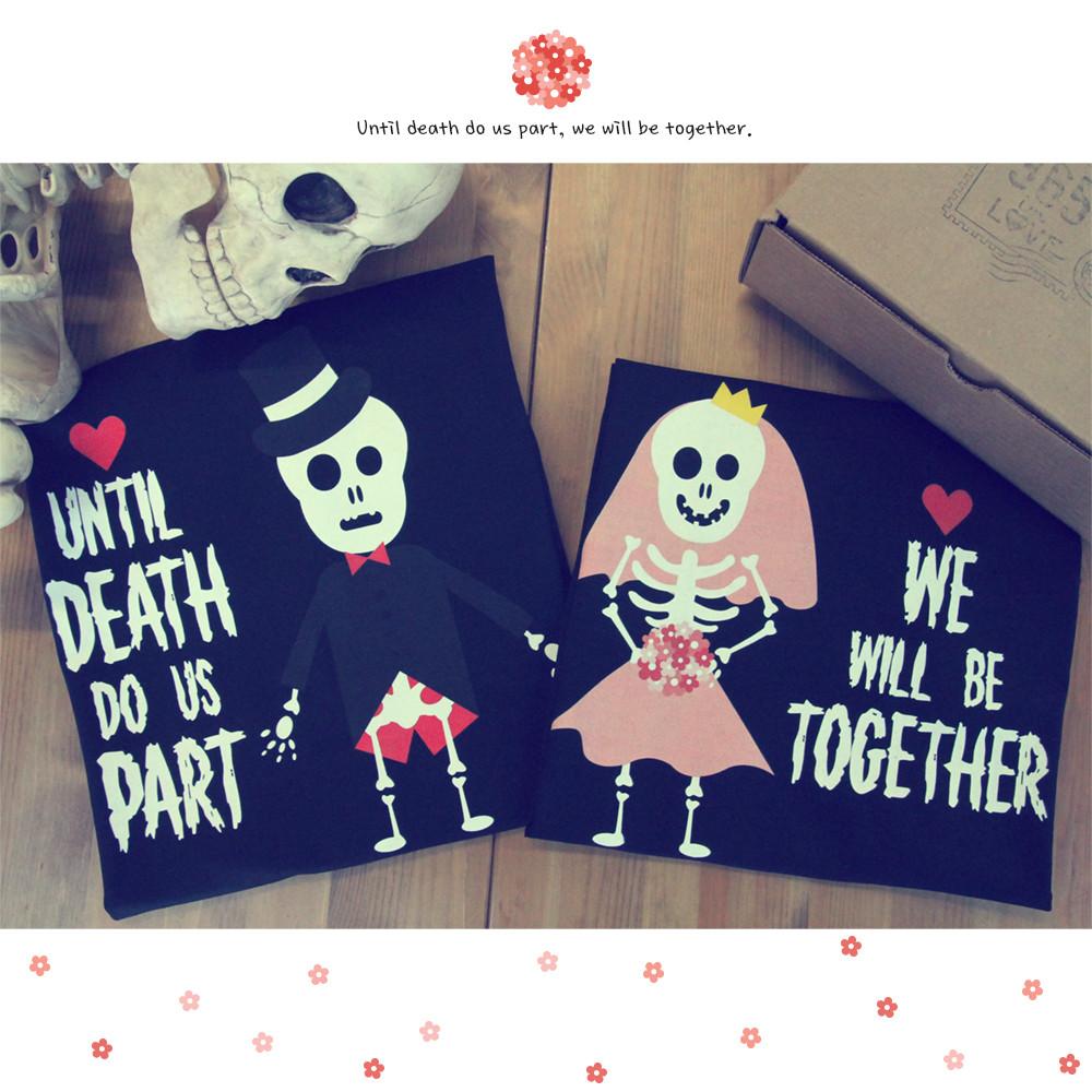 Cute Skeleton Wedding Matching Couple Shirts (Set)