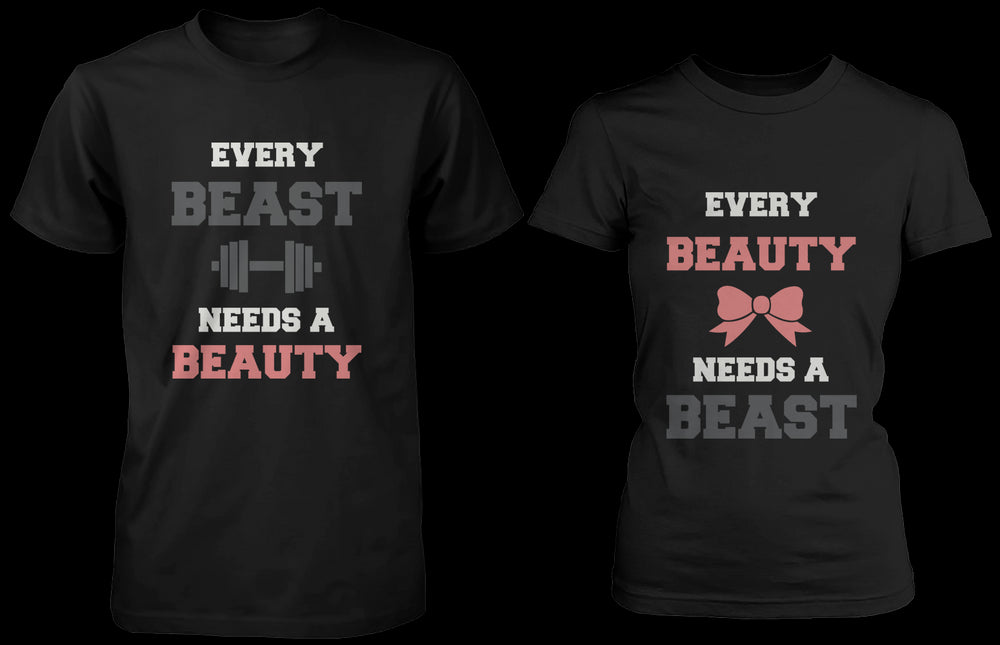 Every Beauty Needs A Beast Matching Couple Shirts (Set)