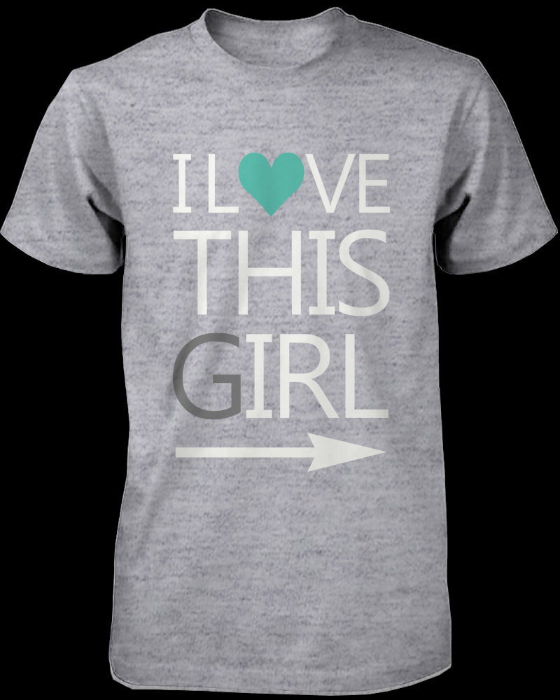 I Love This Girl & Guy Matching Couple Shirts in Grey (Set)