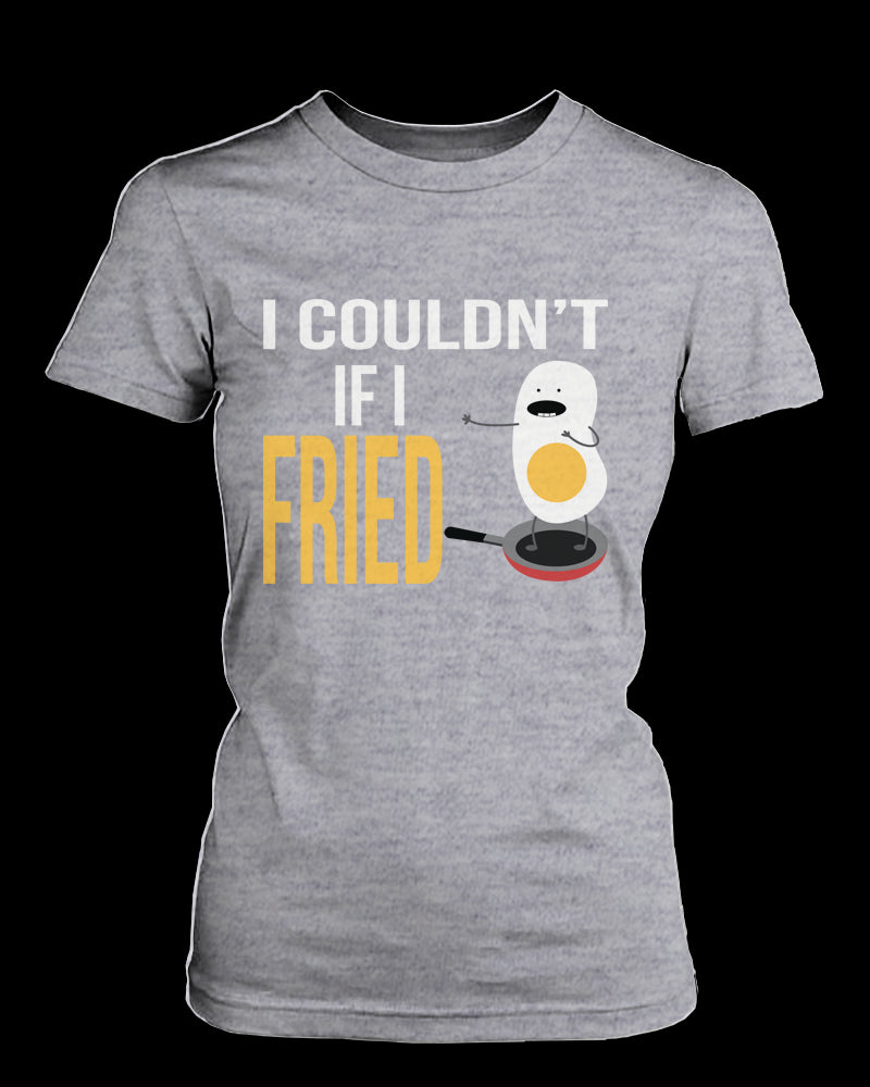 Don't Go Bacon My Heart, I Couldn't If I Fried Matching Couple Shirts in Grey (Set)