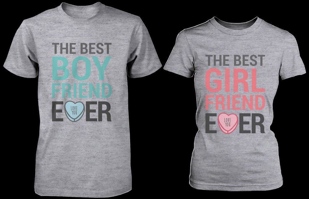 The Best Boyfriend & Girlfriend Ever Matching Couple Shirts in Grey (Set)