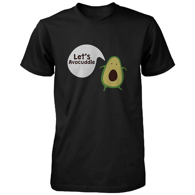 Let's Avocuddle Cute Couple Shirts Matching Avocado Black Tshirts Set Funny Tees