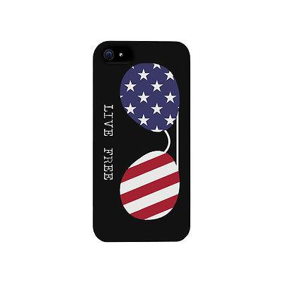 Live Free Sunglass US Flag Phone Case Funny Independence Day Outfit