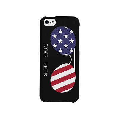 Live Free Sunglass US Flag Phone Case Funny Independence Day Outfit