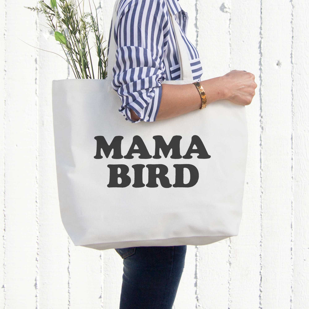 Mama Bird Canvas Bag Grocery Diaper Book Bags Gifts For Mom Mothers Day