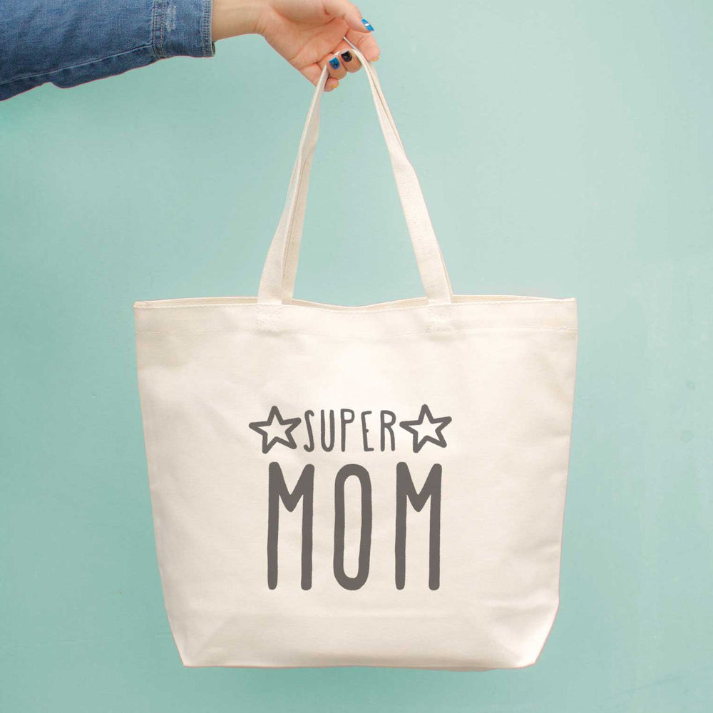 Super Mom Canvas Bag Grocery Bag Diaper bag Mothers Day Baby Shower Gifts