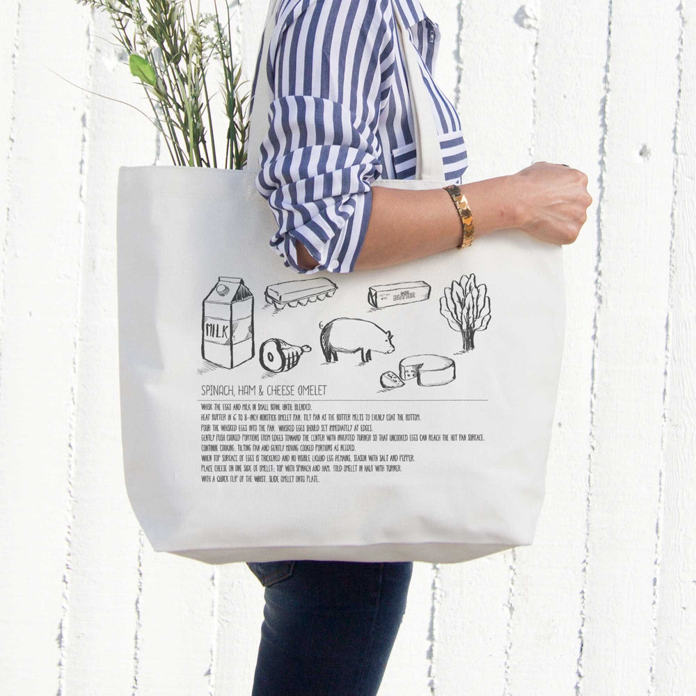Omelet Recipe Canvas Bag Grocery Bag Diaper Bag Mothers Day Gifts For Moms
