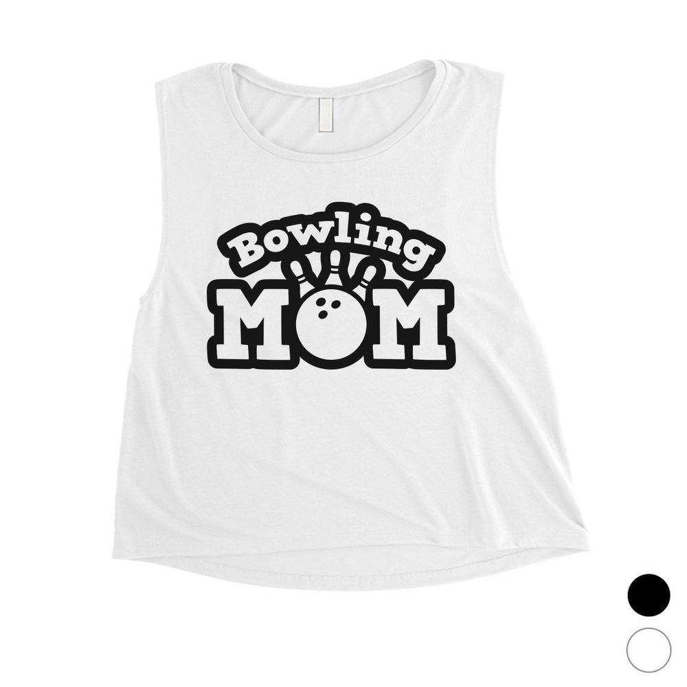 Bowling Mom Womens Crop Tank Top Cute Mother's Day Gift Gym Shirt