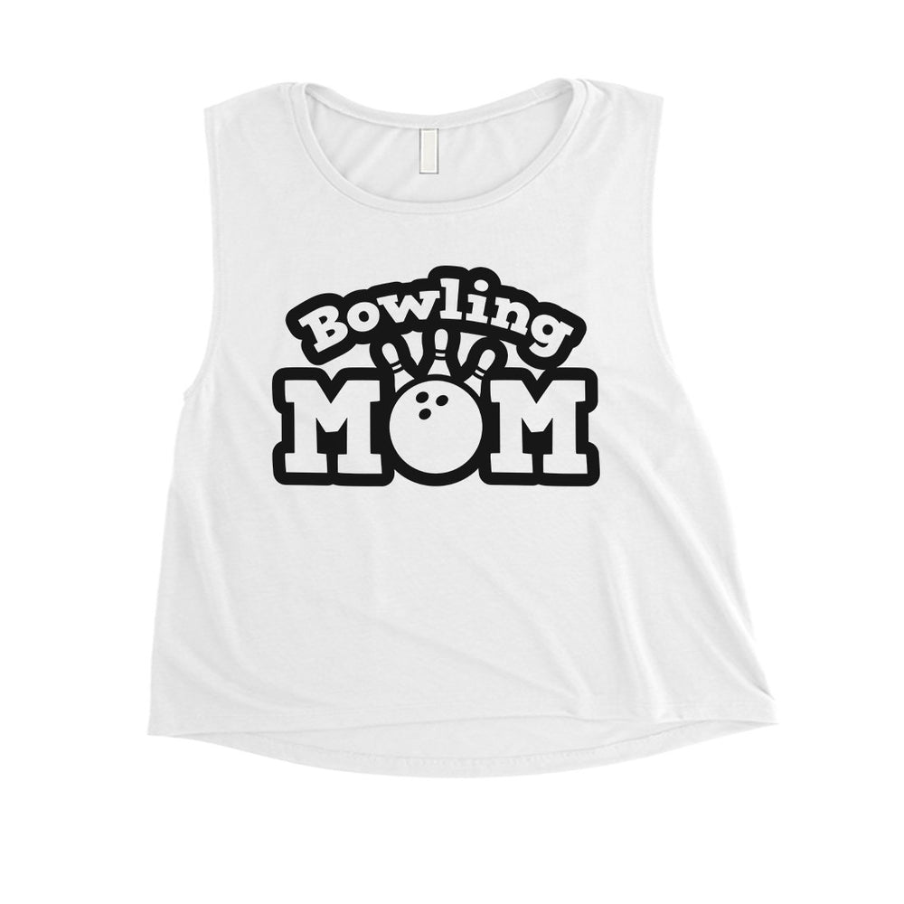 Bowling Mom Womens Crop Tank Top Cute Mother's Day Gift Gym Shirt