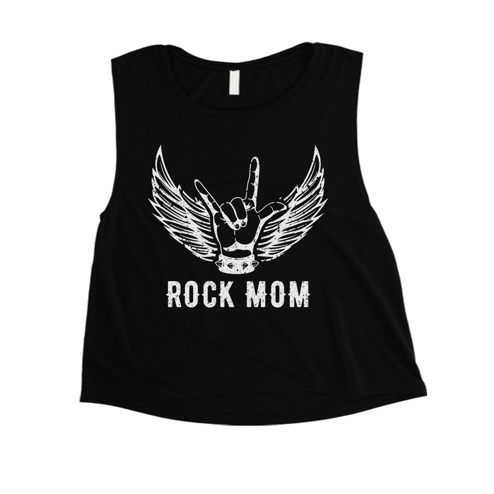 Rock Mom Womens Funny Mothers Day Crop Tank Top Cute Gift For Mom