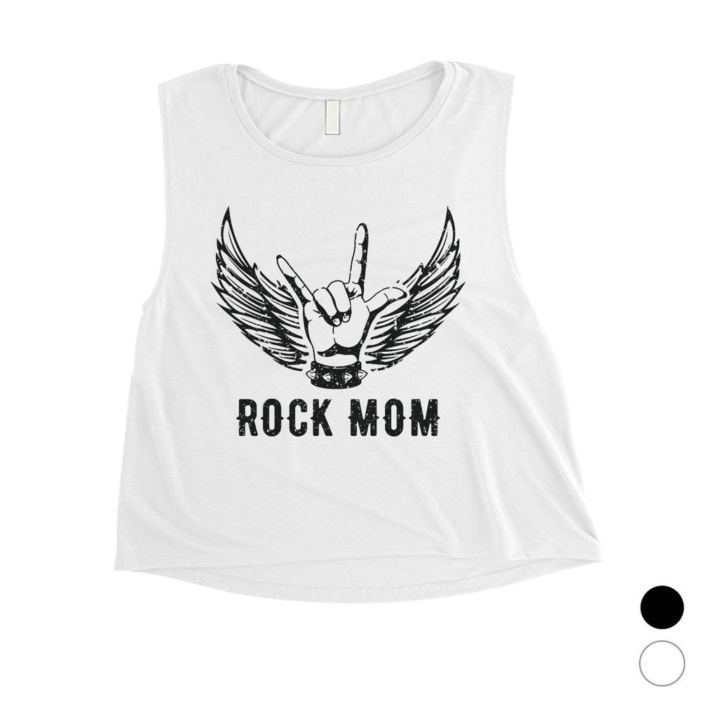 Rock Mom Womens Funny Mothers Day Crop Tank Top Cute Gift For Mom