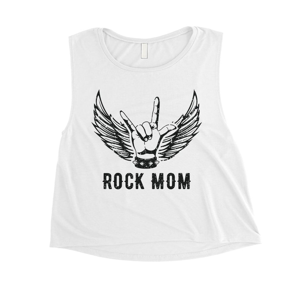 Rock Mom Womens Funny Mothers Day Crop Tank Top Cute Gift For Mom