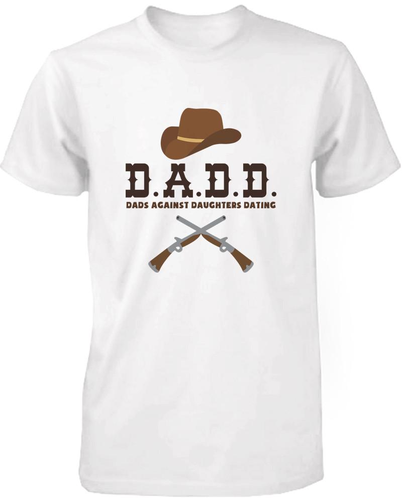 Men's Funny Graphic Statement White T-shirt - Dads Against Daughters Dating