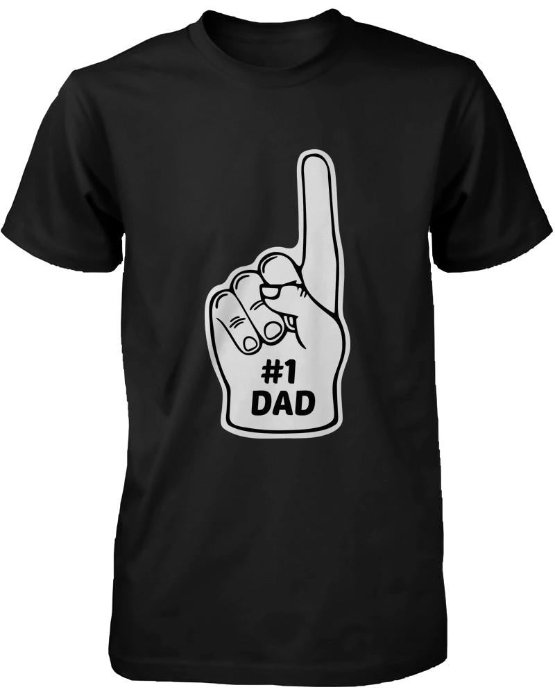 Men's Funny Graphic Statement Black T-shirt - Number One Dad