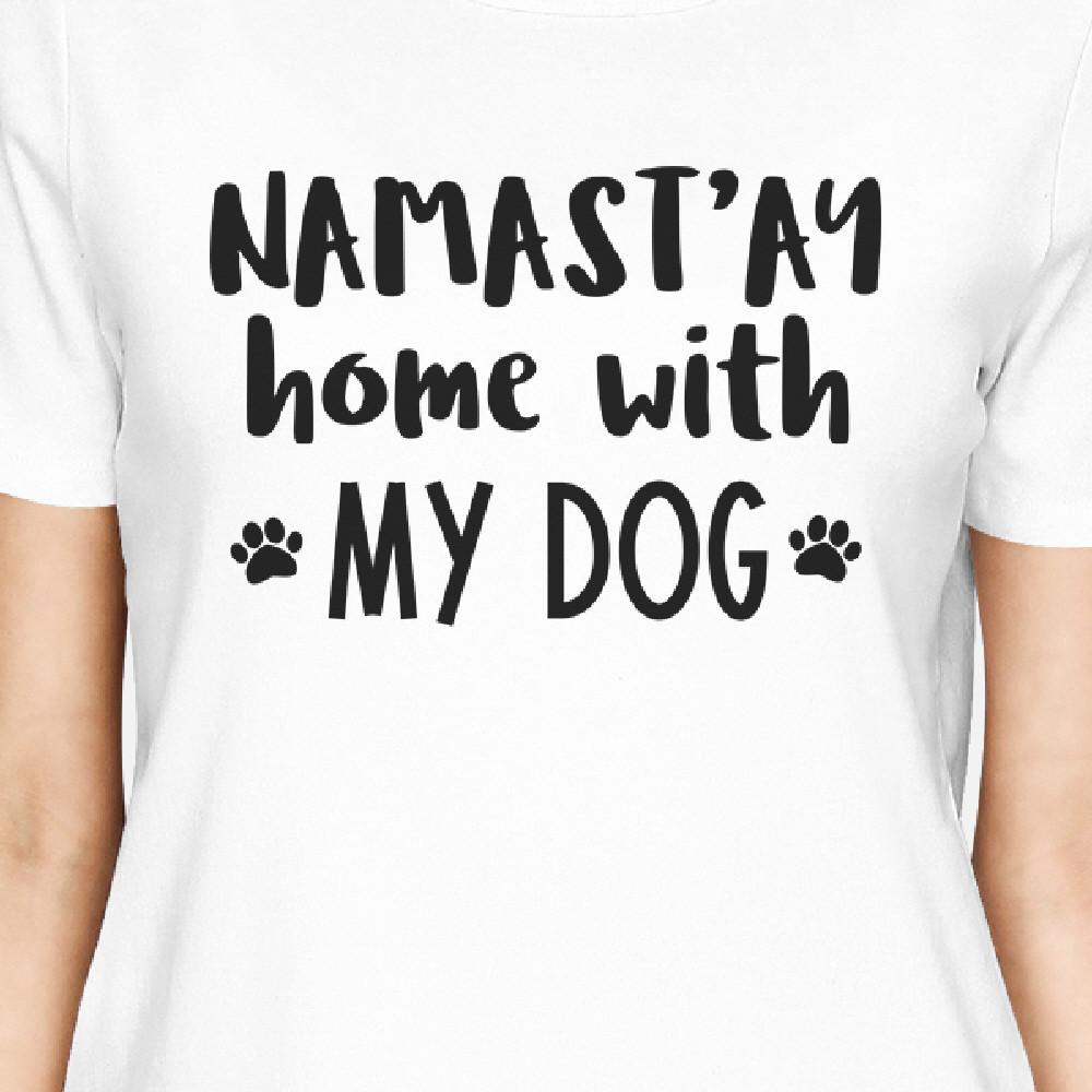 Namastay Home Women's White Crew Neck T-Shirt Unique Design For Her